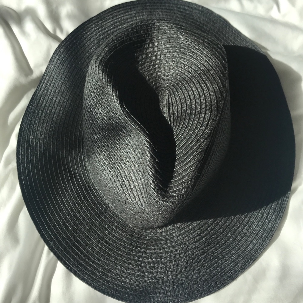 Madewell black straw floppy hat